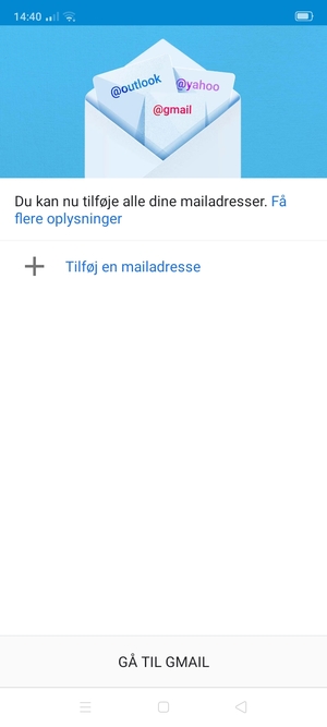 Vælg Tilføj en mailadresse