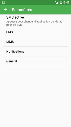 Sélectionnez SMS