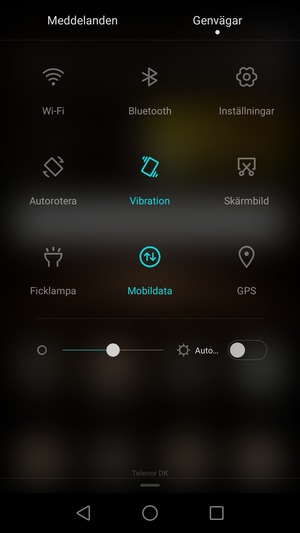Välj Vibration för att byta till tyst läge