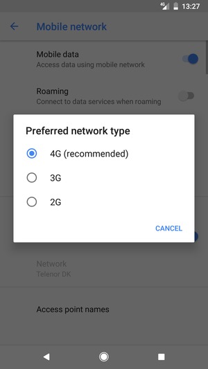 Select your preferred option