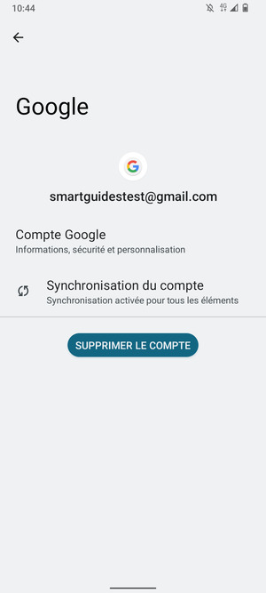 Sélectionnez Synchronisation du compte