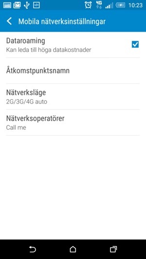 Slå på eller stäng av Dataroaming