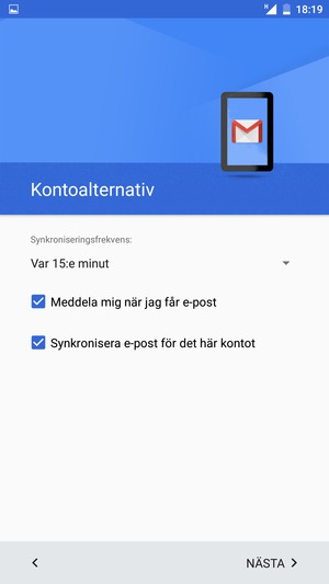 Välj NÄSTA