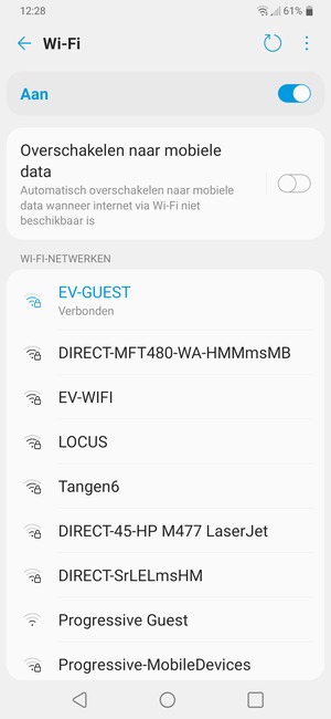 U bent nu verbonden met het WiFi-netwerk