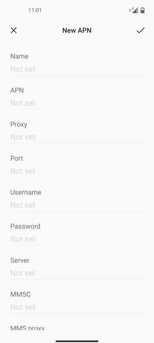 Enter MMS information