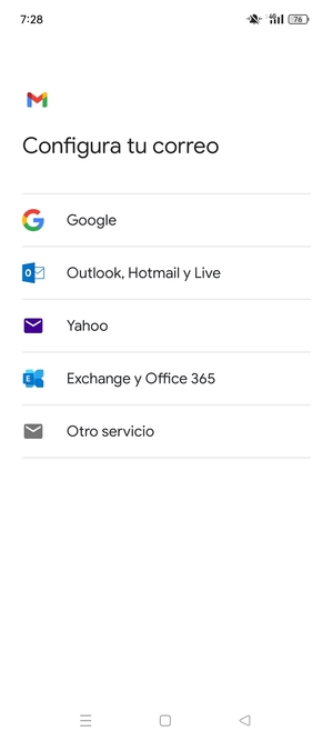Seleccione Exchange y Office 365