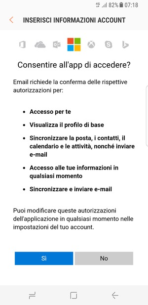 Seleziona Sì