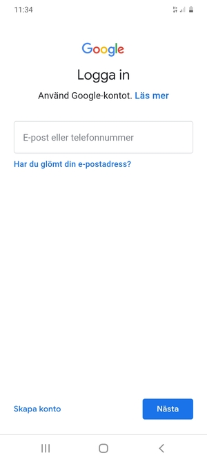 Ange din Gmail-adress och välj Nästa