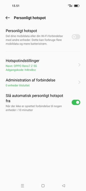 Vælg Hotspotindstillinger