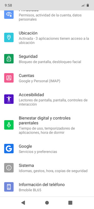 Desplácese y seleccione Sistema