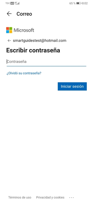 Introduzca su contraseña de Hotmail y seleccione Iniciar sesión