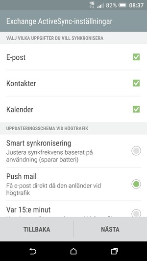 Välj NÄSTA