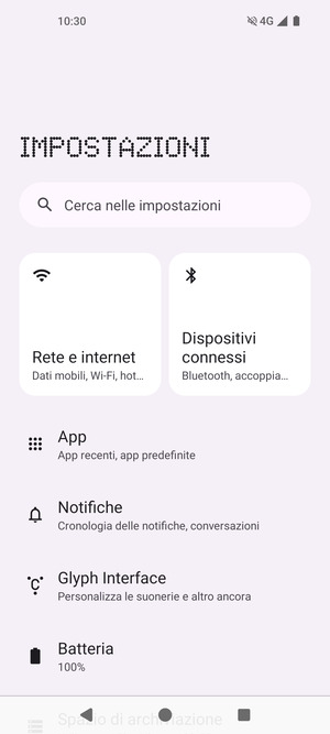 Seleziona Rete e internet