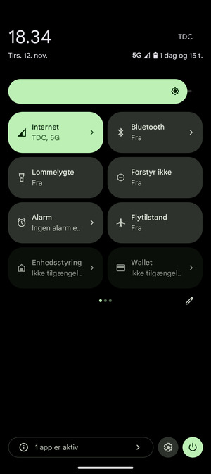 Juster lysstyrken til det ønskede niveau