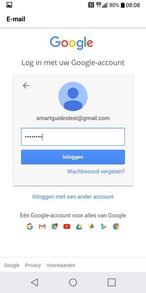 Voer uw wachtwoord in en selecteer Inloggen