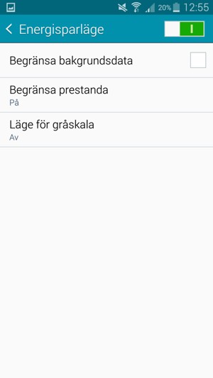 Aktivera Energisparläge