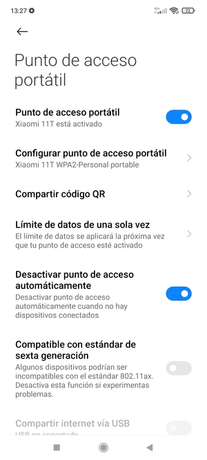 El teléfono ha sido configurado para su uso como módem
