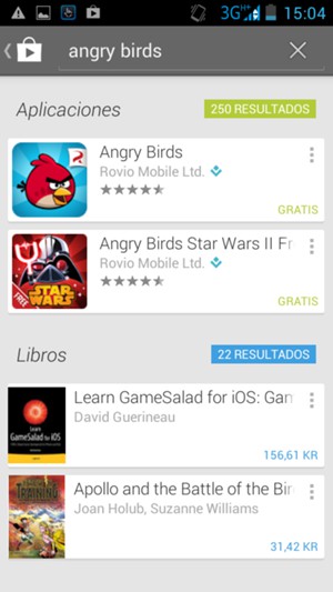 Seleccione la aplicación