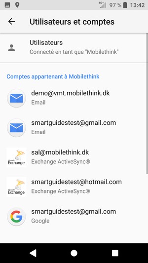 Sélectionnez votre compte Google