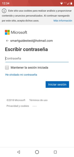 Introduzca su contraseña y seleccione Iniciar sesión