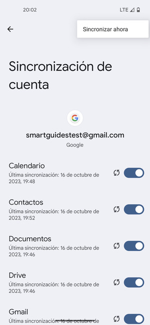 Seleccione Sincronizar ahora
