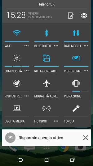 Seleziona il tasto Menu