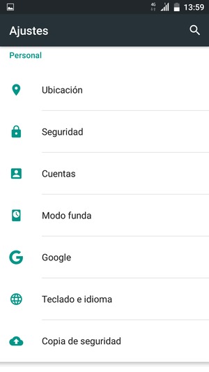 Desplácese y seleccione Cuentas
