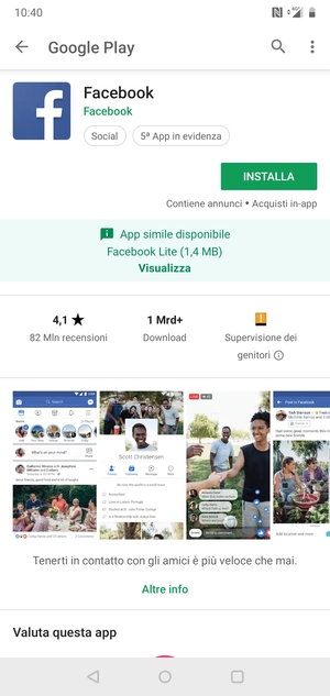 Seleziona INSTALLA