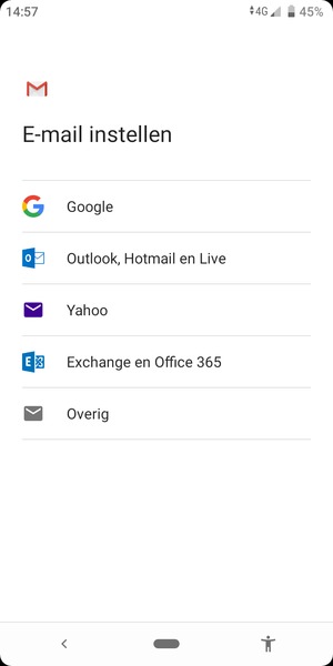 Selecteer Outlook, Hotmail en Live