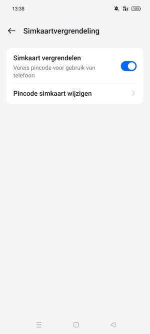 Selecteer Pincode  simkaart wijzigen
