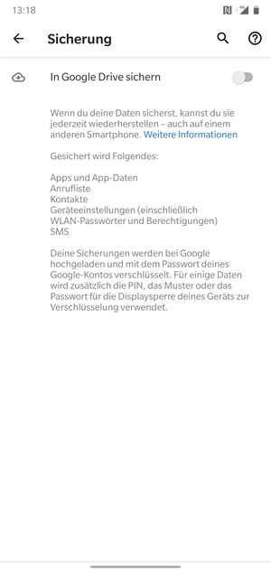 Schalten Sie In Google Drive sichern ein