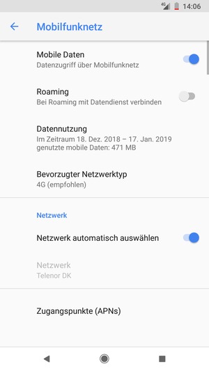 Wählen Sie Bevorzugter Netzwerktyp