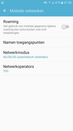 Om van netwerk te wisselen in geval van netwerkproblemen, selecteert u Netwerkoperators
