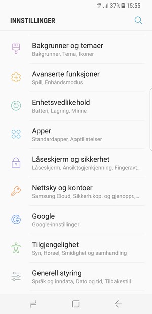 Bla til og velg Nettsky og kontoer