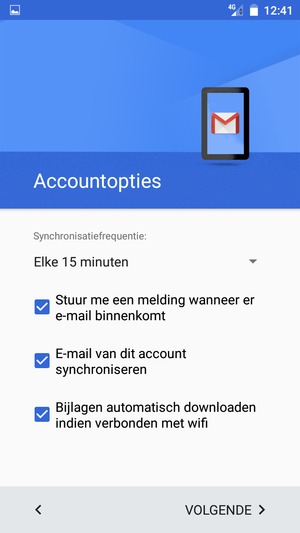 Selecteer VOLGENDE