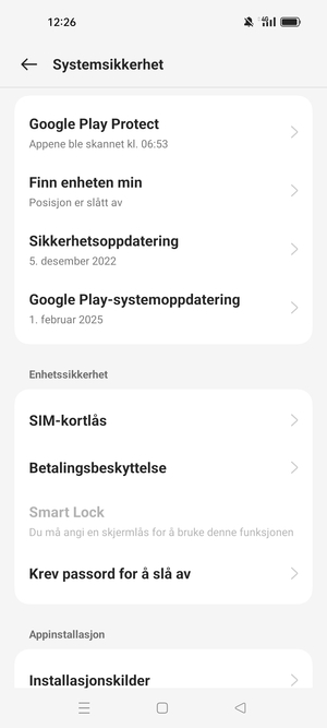 Velg  SIM-kortlås