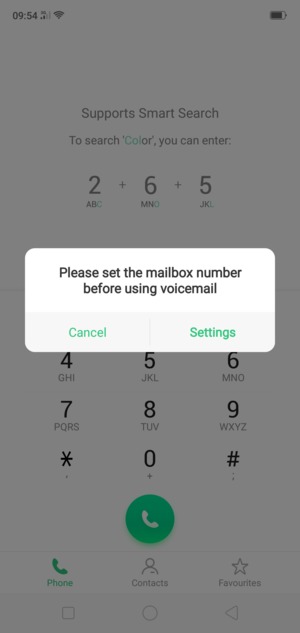 If your voicemail is not set up, select Settings