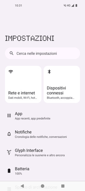 Seleziona Rete e internet