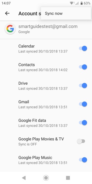 Select Sync now
