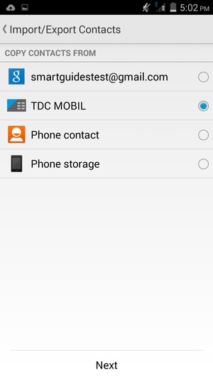 Select the SIM card and select Next