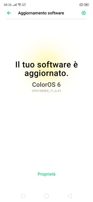 Se il tuo telefono è aggiornato, vedrai la seguente schermata