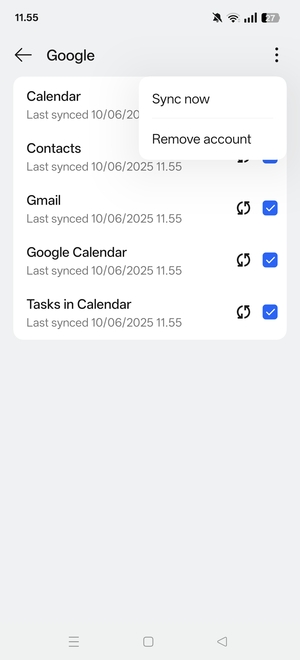 Select Sync now