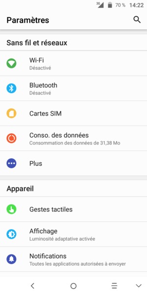 Sélectionnez Plus