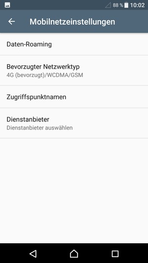 Wählen Sie Bevorzugter Netzwerktyp