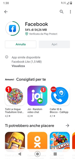 Attendi il completamento del processo di installazione