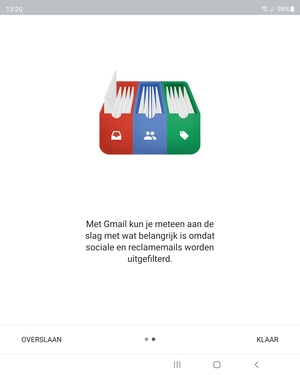 Selecteer KLAAR