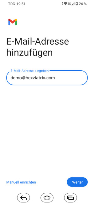 Geben Sie Ihre E-Mail-Adresse ein und wählen Sie Weiter