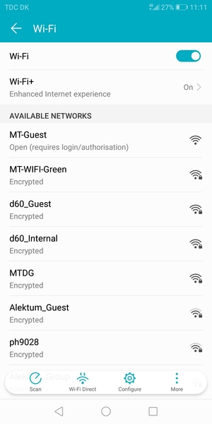 Select the wireless network you want to connect to
