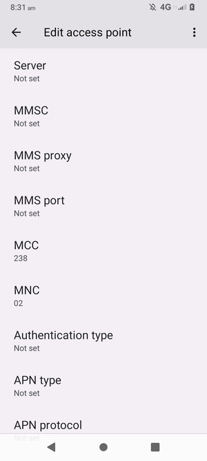 Scroll down and enter MMS information