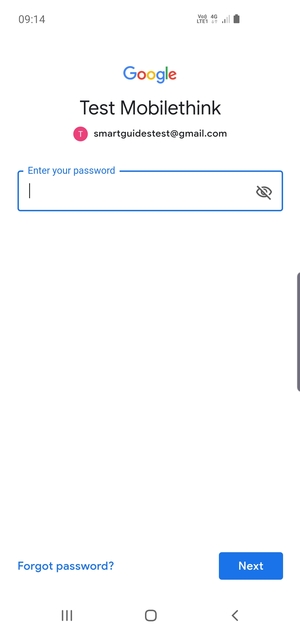 Enter your Gmail password and select Next